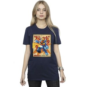 Disney Women's Big Hero 6 Baymax Fred Newspaper Cotton Boyfriend T-Shirt in Navy Size: 3XL Navy 3XL Disney Women's Big Hero 6 Baymax Fred Newspaper Cotton Boyfriend T-Shirt in Navy Size: 3XL Navy 3XL