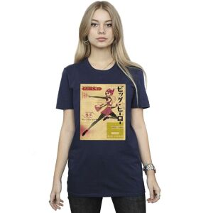 Disney Women's Big Hero 6 Baymax Honey Lemon Newspaper Cotton Boyfriend T-Shirt in Navy Size: 3XL Navy 3XL Disney Women's Big Hero 6 Baymax Honey Lemon Newspaper Cotton Boyfriend T-Shirt in Navy Size: 3XL Navy 3XL