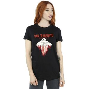 Disney Women's Big Hero 6 Baymax San Fransokyo Heart Cotton Boyfriend T-Shirt in Black Size: Small Black S Disney Women's Big Hero 6 Baymax San Fransokyo Heart Cotton Boyfriend T-Shirt in Black Size: Small Black S