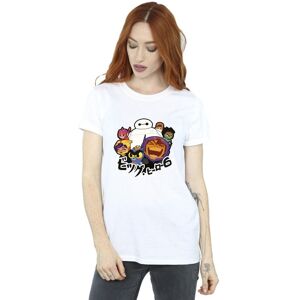 Disney Women's Big Hero 6 Baymax Group Manga Cotton Boyfriend T-Shirt in White Size: XL White XL Disney Women's Big Hero 6 Baymax Group Manga Cotton Boyfriend T-Shirt in White Size: XL White XL