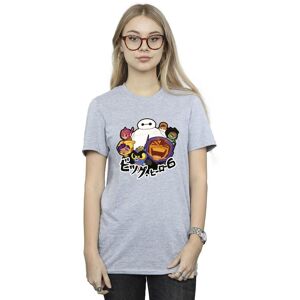 Disney Women's Big Hero 6 Baymax Group Manga Cotton Boyfriend T-Shirt in Grey Size: XL Grey XL Disney Women's Big Hero 6 Baymax Group Manga Cotton Boyfriend T-Shirt in Grey Size: XL Grey XL