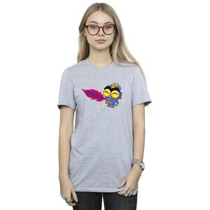Disney Women's Big Hero 6 Baymax Fred Fired Up Cotton Boyfriend T-Shirt in Grey Size: Large Grey L Disney Women's Big Hero 6 Baymax Fred Fired Up Cotton Boyfriend T-Shirt in Grey Size: Large Grey L