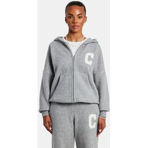 Cernucci Women's Hooded Zip Through Knitted Jumper - Grey Size: Small Grey S Cernucci Women's Hooded Zip Through Knitted Jumper - Grey Size: Small Grey S