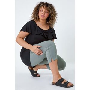 Roman Women's Curve Cropped Elastic Waist Stretch Trouser in Khaki Size: 20 Khaki 20 Roman Women's Curve Cropped Elastic Waist Stretch Trouser in Khaki Size: 20 Khaki 20