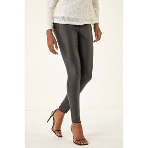 Roman Women's Coated Faux Leather Jeggings in Black Size: 16 Black 16 Roman Women's Coated Faux Leather Jeggings in Black Size: 16 Black 16