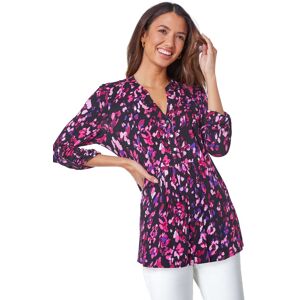 Roman Women's Abstract Animal Longline V-Neck Tunic Top in Purple Size: 10 Purple 10 Roman Women's Abstract Animal Longline V-Neck Tunic Top in Purple Size: 10 Purple 10
