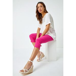 Roman Women's Cropped Stretch Trouser Capri Summer Leggings 3/4 Pedal Pushers in Pink Size: 20 Pink 20 Roman Women's Cropped Stretch Trouser Capri Summer Leggings 3/4 Pedal Pushers in Pink Size: 20 Pink 20