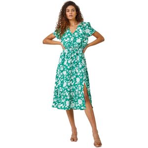 Roman Women's Floral Button Through Midi Dress in Green Size: 20 Green 20 Roman Women's Floral Button Through Midi Dress in Green Size: 20 Green 20