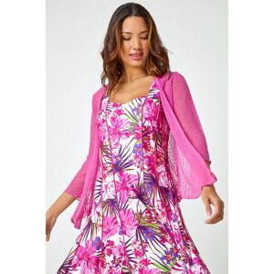 Roman Women's Textured Pointelle Detail Shrug in Fuchsia Size: 20 Fuchsia 20 Roman Women's Textured Pointelle Detail Shrug in Fuchsia Size: 20 Fuchsia 20