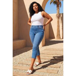Roman Women's Curve Elastic Waist Cropped Denim Jeggings in Mid Blue Size: 20 Mid Blue 20 Roman Women's Curve Elastic Waist Cropped Denim Jeggings in Mid Blue Size: 20 Mid Blue 20