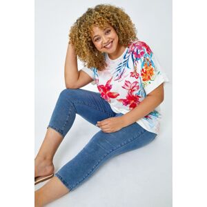 Roman Women's Curve Elastic Waist Cropped Denim Jeggings in Mid Blue Size: 26-28 Mid Blue 26-28 Roman Women's Curve Elastic Waist Cropped Denim Jeggings in Mid Blue Size: 26-28 Mid Blue 26-28