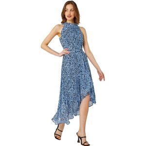 Roman Women's Animal Print Halter Neck Midi Dress in Blue Size: 18 Blue 18 Roman Women's Animal Print Halter Neck Midi Dress in Blue Size: 18 Blue 18