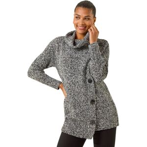 Roman Women's Roll Neck Button Detail Longline Jumper in Black Size: 10 Black 10 Roman Women's Roll Neck Button Detail Longline Jumper in Black Size: 10 Black 10