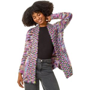 Roman Women's Fluffy Longline Cosy Cardigan in Purple Size: 12 Purple 12 Roman Women's Fluffy Longline Cosy Cardigan in Purple Size: 12 Purple 12