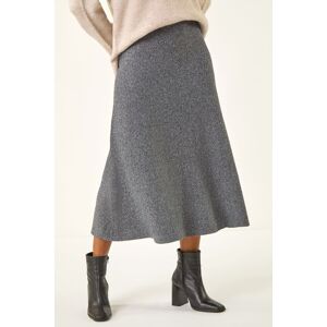 Roman Women's Plain Elastic Waist Knitted A Line Midi Skirt in Grey Size: 18 Grey 18 Roman Women's Plain Elastic Waist Knitted A Line Midi Skirt in Grey Size: 18 Grey 18