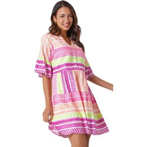 Roman Women's Aztec Print Smock Dress Size: 16 Multicolor 16 Roman Women's Aztec Print Smock Dress Size: 16 Multicolor 16
