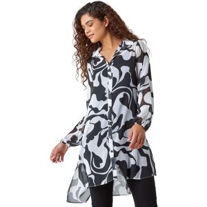 Roman Women's Abstract Print Longline Blouse in Ivory Size: 10 Ivory 10 Roman Women's Abstract Print Longline Blouse in Ivory Size: 10 Ivory 10