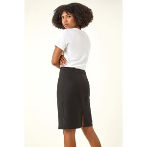 Roman Women's Pull On Stretch Elastic Waist Pencil Skirt in Black Size: 18 Black 18 Roman Women's Pull On Stretch Elastic Waist Pencil Skirt in Black Size: 18 Black 18