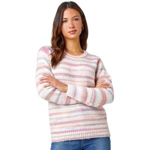 Roman Women's Wool Blend Striped Stretch Jumper in Light Pink Size: 20 Light Pink 20 Roman Women's Wool Blend Striped Stretch Jumper in Light Pink Size: 20 Light Pink 20