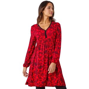 Roman Women's Floral Print Stretch Jersey Dress in Red Size: 20 Red 20 Roman Women's Floral Print Stretch Jersey Dress in Red Size: 20 Red 20