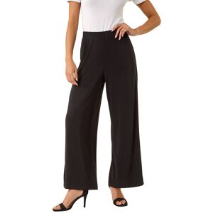 Roman Women's Petite Wide Leg Stretch Trouser in Black Size: 8 Black 8 Roman Women's Petite Wide Leg Stretch Trouser in Black Size: 8 Black 8