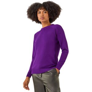 Roman Women's Plain Soft Crew Neck Jumper in Purple Size: 14 Purple 14 Roman Women's Plain Soft Crew Neck Jumper in Purple Size: 14 Purple 14