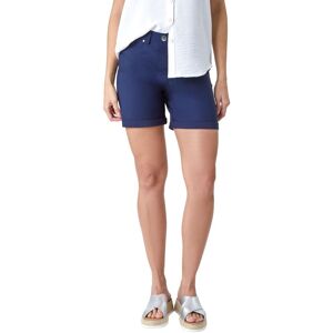 Roman Women's Stretch Elastic Waist Turn Up Shorts in Navy Size: 18 Navy 18 Roman Women's Stretch Elastic Waist Turn Up Shorts in Navy Size: 18 Navy 18