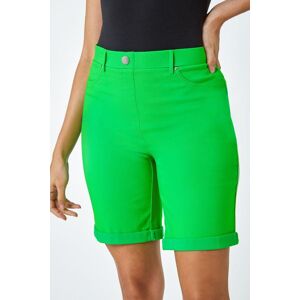 Roman Women's Turn Up Stretch Shorts in Green Size: 12 Green 12 Roman Women's Turn Up Stretch Shorts in Green Size: 12 Green 12