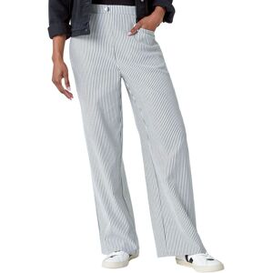 Roman Women's Stripe Wide Leg Stretch Trousers in Black Size: 14 Black 14 Roman Women's Stripe Wide Leg Stretch Trousers in Black Size: 14 Black 14