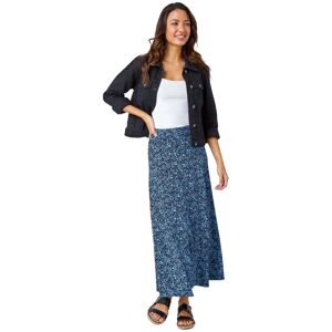 Roman Women's Ditsy Floral Elastic Waist A Line Midi Skirt in Blue Size: 18 Blue 18 Roman Women's Ditsy Floral Elastic Waist A Line Midi Skirt in Blue Size: 18 Blue 18