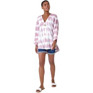 Roman Women's Tie Dye Print V-Neck Tunic Top in Mauve Size: 10 Mauve 10 Roman Women's Tie Dye Print V-Neck Tunic Top in Mauve Size: 10 Mauve 10