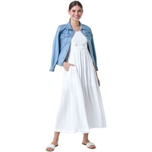 Roman Women's Cotton Blend Lace Detail Midi Dress in White Size: 20 White 20 Roman Women's Cotton Blend Lace Detail Midi Dress in White Size: 20 White 20