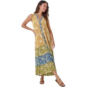 Roman Women's Patchwork Print Tiered Maxi Dress in Amber Size: 20 Amber 20 Roman Women's Patchwork Print Tiered Maxi Dress in Amber Size: 20 Amber 20