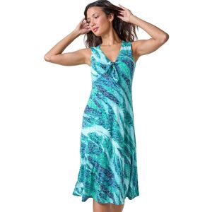 Roman Women's Burnout Abstract Knot Front Stretch Dress in Green Size: 18 Green 18 Roman Women's Burnout Abstract Knot Front Stretch Dress in Green Size: 18 Green 18