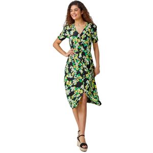 Roman Women's Ditsy Floral Ruched Sleeve Midi Dress in Green Size: 10 Green 10 Roman Women's Ditsy Floral Ruched Sleeve Midi Dress in Green Size: 10 Green 10