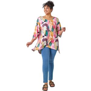 Roman Women's Curve Abstract Bar Back Stretch Top in Pink Size: 18 Pink 18 Roman Women's Curve Abstract Bar Back Stretch Top in Pink Size: 18 Pink 18