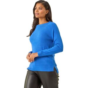 Roman Women's Plain Soft Crew Neck Jumper in Blue Size: 20 Blue 20 Roman Women's Plain Soft Crew Neck Jumper in Blue Size: 20 Blue 20