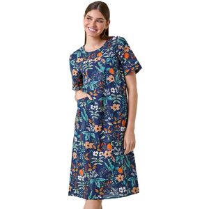 Roman Women's Floral Print Pocket Shift Dress in Navy Size: 12 Navy 12 Roman Women's Floral Print Pocket Shift Dress in Navy Size: 12 Navy 12