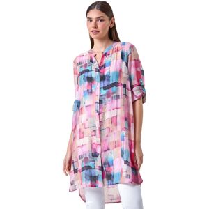 Roman Women's Abstract Print Longline Blouse in Pink Size: 16 Pink 16 Roman Women's Abstract Print Longline Blouse in Pink Size: 16 Pink 16