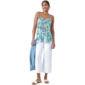 Roman Women's Aztec Print Pleat Front Cami Top in Blue Size: 20 Blue 20 Roman Women's Aztec Print Pleat Front Cami Top in Blue Size: 20 Blue 20