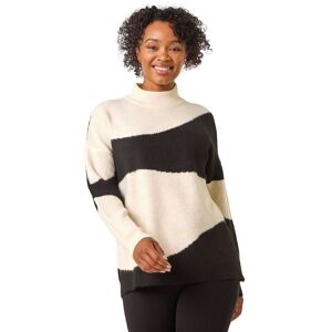Roman Women's Petite Colour Block Knit Jumper in Black Size: 14 Black 14 Roman Women's Petite Colour Block Knit Jumper in Black Size: 14 Black 14