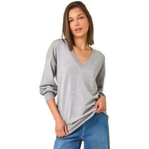 Roman Women's V-Neck Stretch Jumper in Grey Size: 12 Grey 12 Roman Women's V-Neck Stretch Jumper in Grey Size: 12 Grey 12