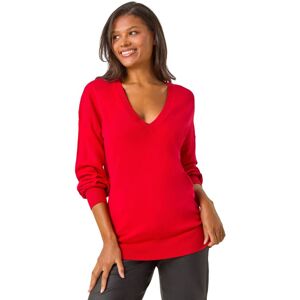 Roman Women's V-Neck Stretch Jumper in Scarlet Size: 10 Scarlet 10 Roman Women's V-Neck Stretch Jumper in Scarlet Size: 10 Scarlet 10