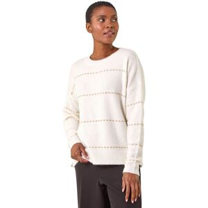 Roman Women's Sparkly Detail Knit Jumper in Ivory Size: 14 Ivory 14 Roman Women's Sparkly Detail Knit Jumper in Ivory Size: 14 Ivory 14