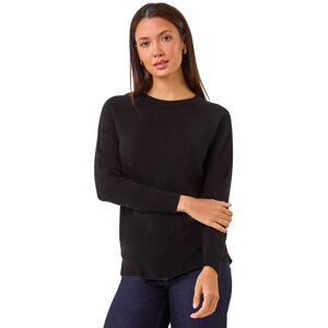 Roman Women's Plain Soft Crew Neck Jumper in Black Size: 10 Black 10 Roman Women's Plain Soft Crew Neck Jumper in Black Size: 10 Black 10