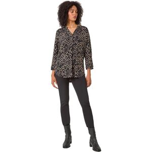 Roman Women's Abstract Print Stretch Jersey Shirt in Black Size: 14 Black 14 Roman Women's Abstract Print Stretch Jersey Shirt in Black Size: 14 Black 14