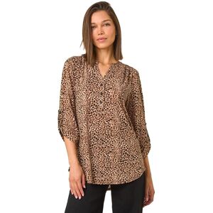 Roman Women's Animal Print Stretch Blouse in Beige Size: 20 Beige 20 Roman Women's Animal Print Stretch Blouse in Beige Size: 20 Beige 20