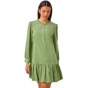 Roman Women's Corduroy Button Detail A-Line Dress in Dark Green Size: 18 Dark Green 18 Roman Women's Corduroy Button Detail A-Line Dress in Dark Green Size: 18 Dark Green 18
