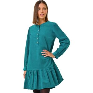 Roman Women's Corduroy Button Detail A-Line Dress in Teal Size: 20 Teal 20 Roman Women's Corduroy Button Detail A-Line Dress in Teal Size: 20 Teal 20
