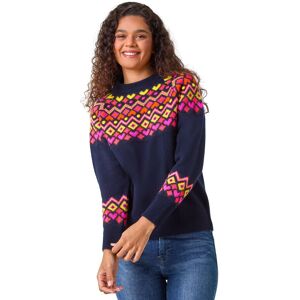 Roman Women's Heart Print Crew Neck Knit Jumper in Bright Pink Size: 16 Bright Pink 16 Roman Women's Heart Print Crew Neck Knit Jumper in Bright Pink Size: 16 Bright Pink 16